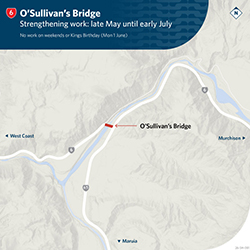 Closures no longer required for State Highway 6 O’Sullivan’s Bridge strengthening
