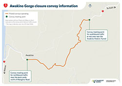 Convoy time change ahead through SH3 Awakino Gorge