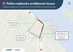 SH11 Paihia: Northbound Closure For Drainage Improvements And Asphalt Works