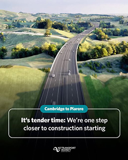 Second tender gets underway for SH1 Cambridge to Piarere Expressway